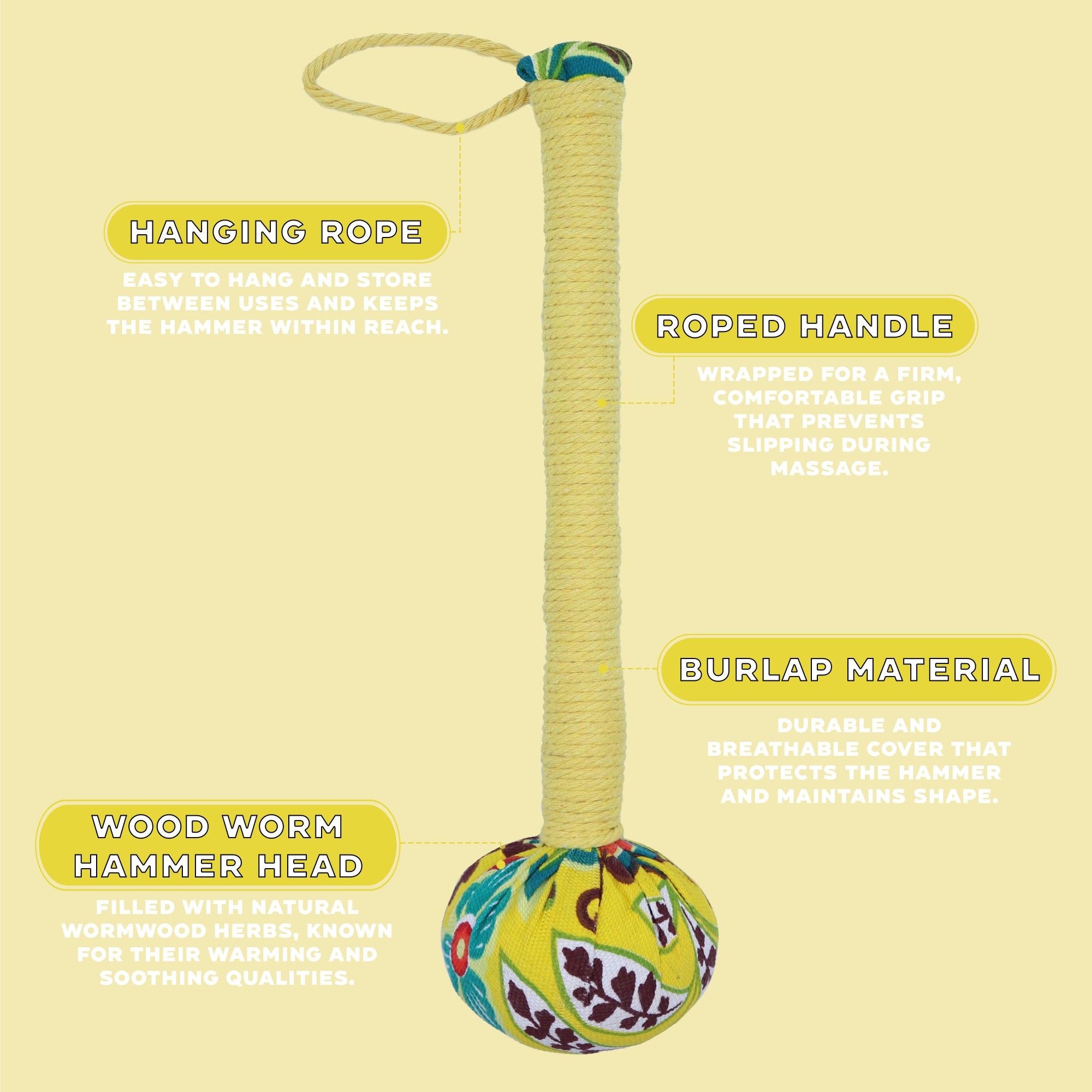 Ciocan de Masaj cu Pelin - galben