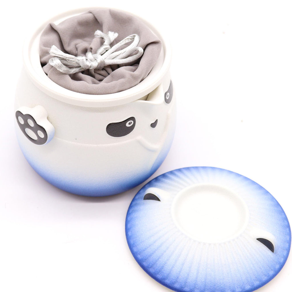 Set Ceainic Panda & Trei Cești – Albastru Cer