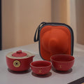 Set de Ceainic Money Cat- Travel Pack - Rosu